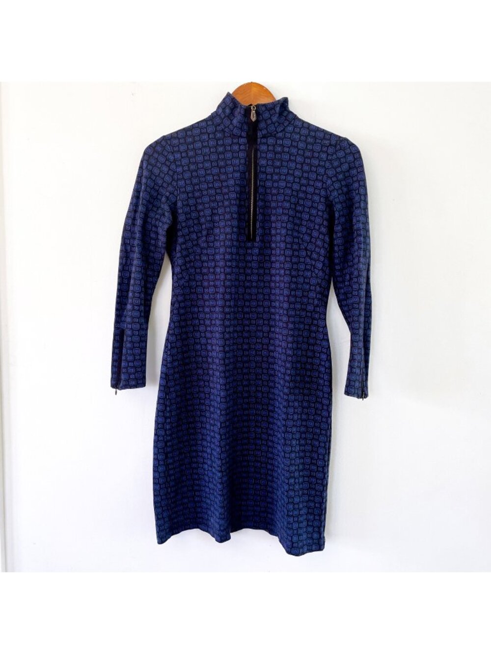 J.Mclaughlin Bedford Ponte Quarter Zip Longsleeve Sheath Dress, Size Small